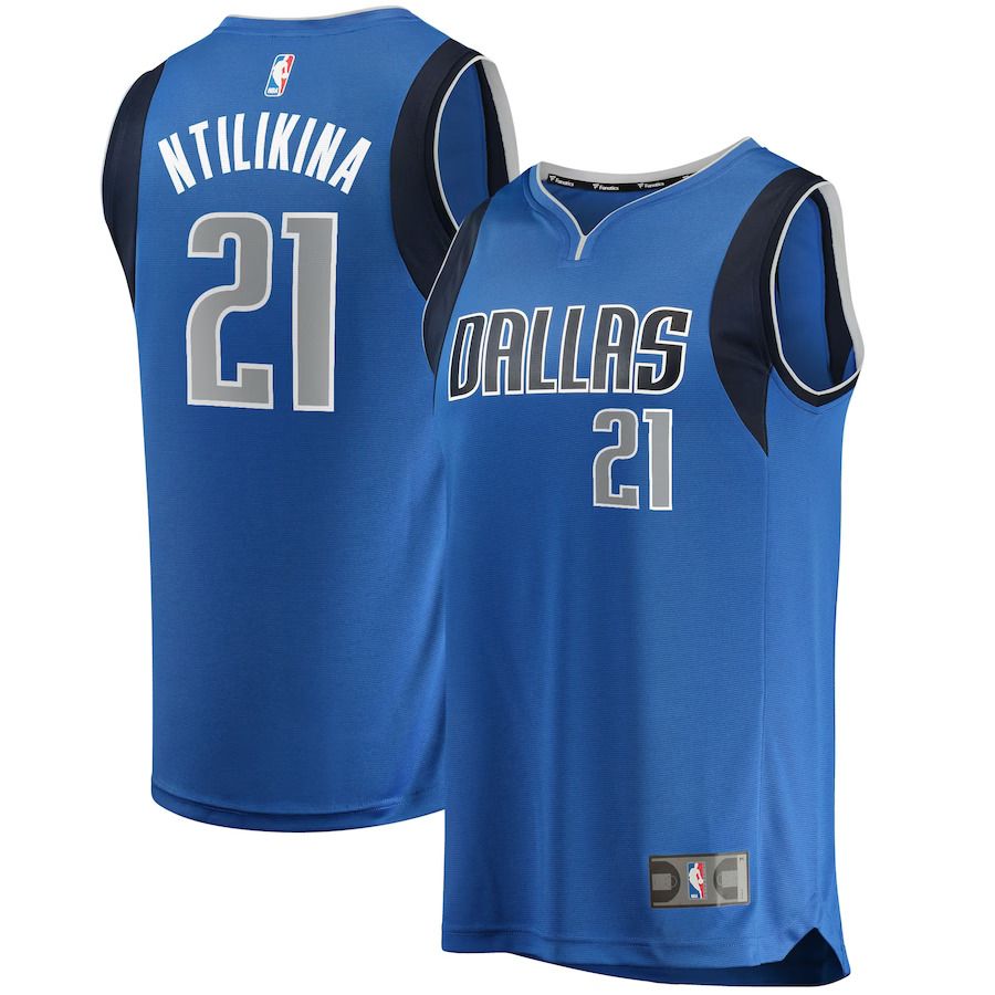 Men Dallas Mavericks #21 Frank Ntilikina Fanatics Branded Blue Fast Break Replica NBA Jersey->->NBA Jersey